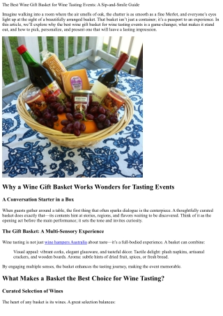 The Best Wine Gift Basket for Wine Tasting Events: A Sip‑and‑Smile Guide