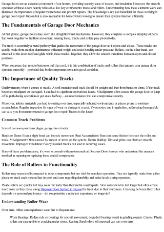 Understanding The Role Of Tracks And Rollers In Ensuring Smooth Operation For Ou