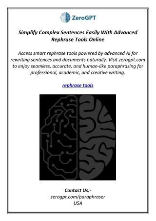 Simplify Complex Sentences Easily With Advanced Rephrase Tools Online