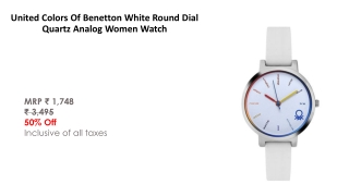 United Colors Of Benetton White Round Dial Quartz Analog Women Watch