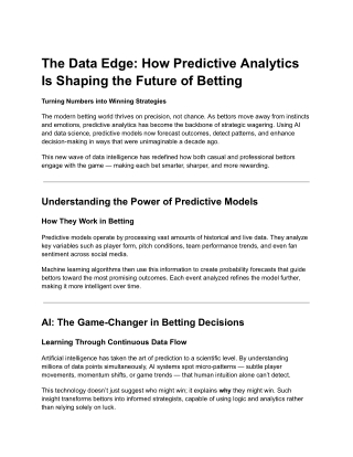 Machine Learning in Betting: Enhancing Accuracy and Predictions