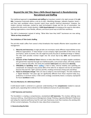Beyond the Job Title How a Skills-Based Approach is Revolutionising Recruitment and Staffing