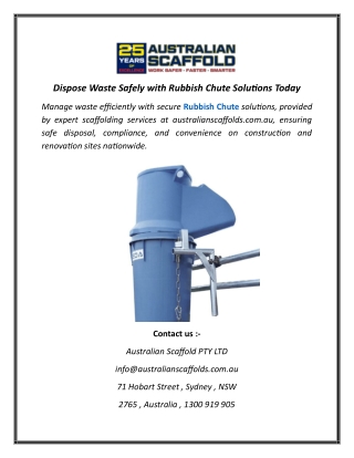 Dispose Waste Safely with Rubbish Chute Solutions Today