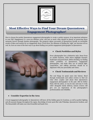 Most Effective Ways to Find Your Dream Queenstown Engagement Photographer!