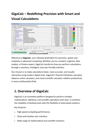 GigaCalc – Redefining Precision with Smart and Visual Calculations