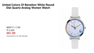 United Colors Of Benetton White Round Dial Quartz Analog Women Watch