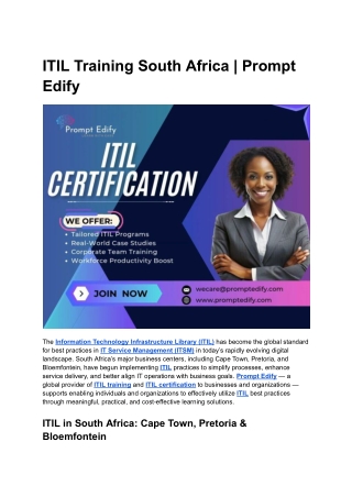 ITIL Training South Africa _ Prompt Edify