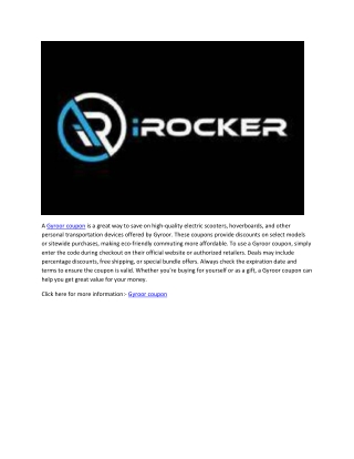 Gyroor Coupon – Unlock Exclusive Discounts Today!