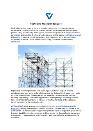 Scaffolding Material in Bangalore
