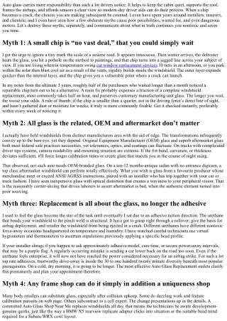 Top Myths About Auto Glass Replacement Debunked