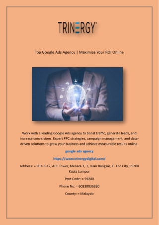 Top Google Ads Agency | Maximize Your ROI Online