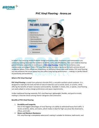 PVC Vinyl Flooring - Arona.ae