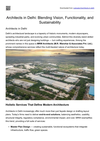 Architects in Delhi- Blending Vision, Functionality, and Sustainability