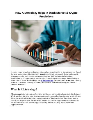 How AI Astrology Helps in Stock Market
