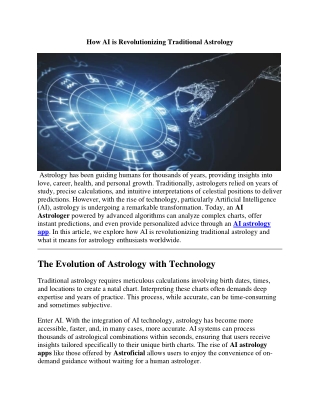 How AI is Revolutionizing Traditional Astrology