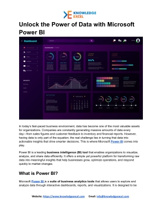Title: Power BI Dashboard & Analytics Made Easy – Knowledge Excel