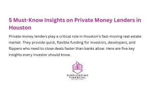 5 Must-Know Insights on Private Money Lenders in Houston