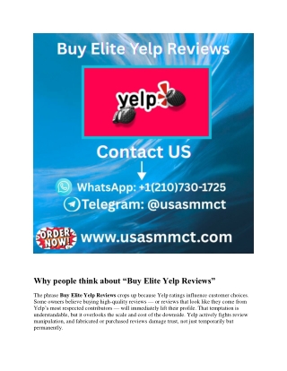 Buy Elite Yelp Reviews