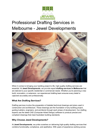 Professional Drafting Services in Melbourne - Jewel Developments (2)