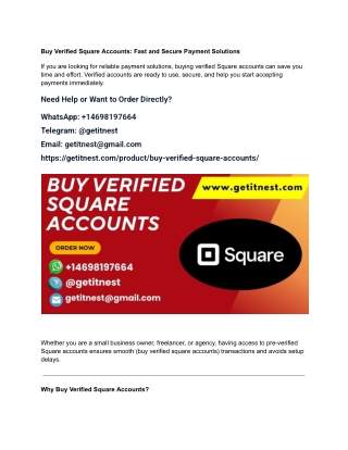 Best Place to Buy Verified Square Accounts in 2025