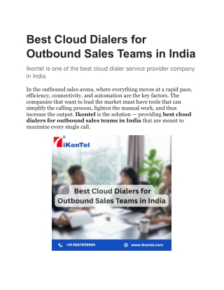 Best Cloud Dialers for Outbound Sales Teams in India