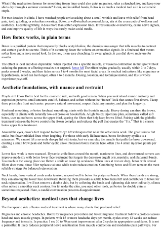 Beyond Beauty: Botox as a Medical Treatment