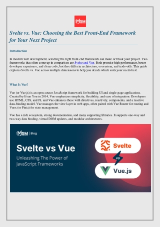 Svelte vs. Vue: Choosing the Best Front‑End Framework for Your Next Project
