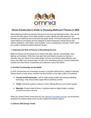 Omnia Construction’s Guide to Choosing Bathroom Fixtures in 2025 (1)