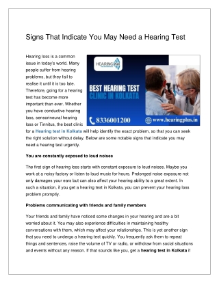 Signs That Indicate You May Need a Hearing Test