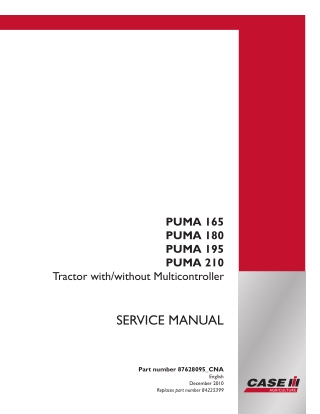 CASE IH PUMA 180 Tractor Service Repair Manual Instant Download