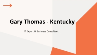 Gary Thomas (Kentucky) - A Data-to-Decision Enabler