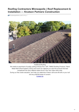 Roofing Contractors Minneapolis | Roof Replacement & Installation