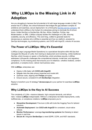 Why LLMOps is the Missing Link in AI Adoption