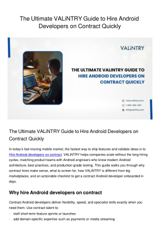 Hire Android developers on contract