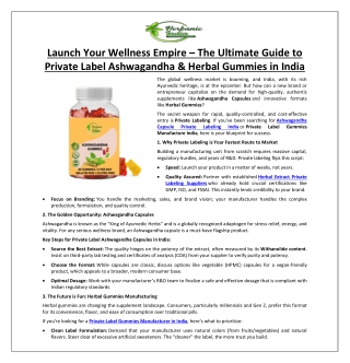 The Ultimate Guide to Private Label Ashwagandha & Herbal Gummies in India