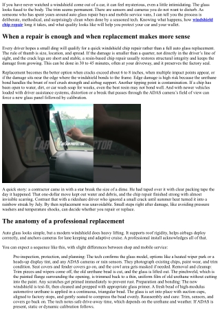 What to Expect During a Professional Auto Glass Replacement