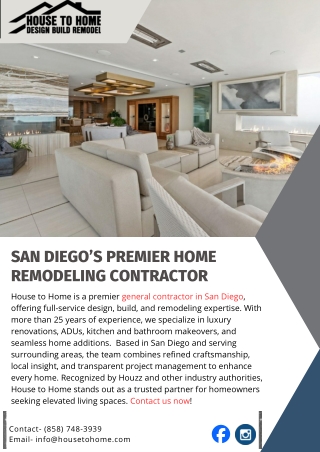 San Diego’s Premier Home Remodeling Contractor