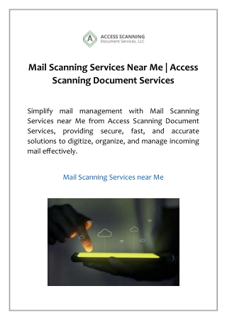 Mail Scanning Services Near Me | Access Scanning Document Services