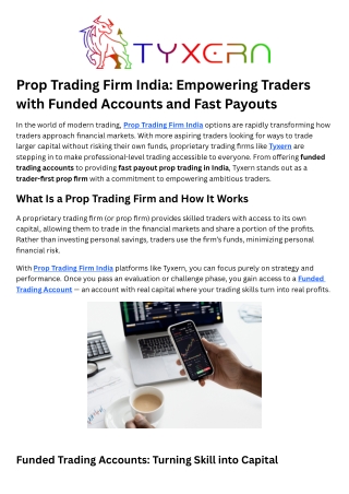 Prop Trading Firm India Empowering Traders with Funded Accounts and Fast Payouts