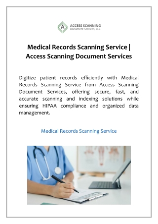 Medical Records Scanning Service | Access Scanning Document Services