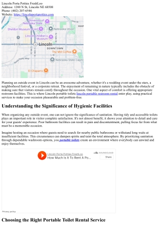 How to Make Your Outdoor Occasion Comfortable with Lincoln Portable Toilets