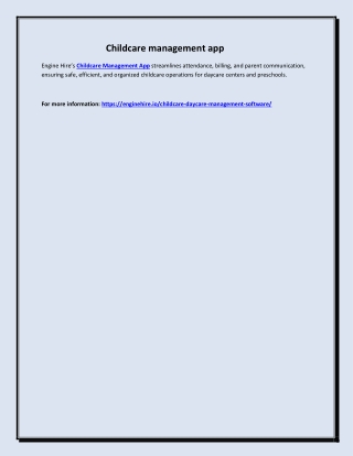 Childcare management app
