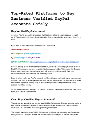 Top-Rated Platforms to Buy Business Verified PayPal Accounts Safely