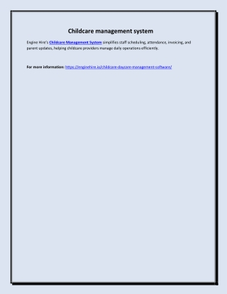 Childcare management system