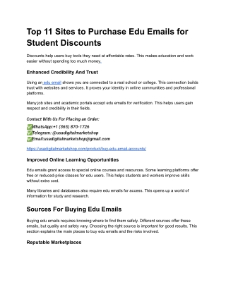 Top 11 Sites to Purchase Edu Emails for Student Discounts