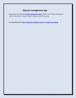 Daycare management app
