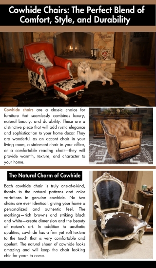 Cowhide Chairs: The Perfect Blend of Comfort, Style, and Durability