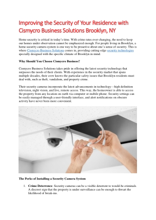 Improving the security of your residence in Brooklyn