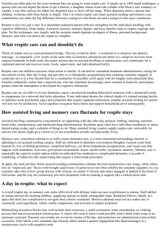 Respite Care Options in Assisted Living for Seniors with Dementia