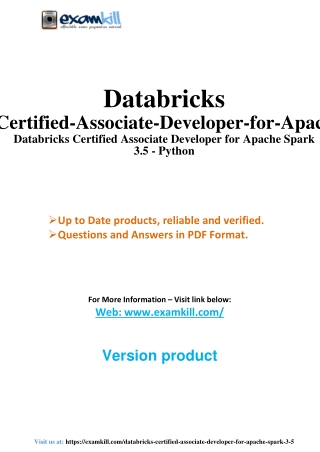 Databricks-Certified-Associate-Developer-for-Apache-Spark-3.5 - Practice Test Question Answer PDF